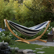 Double Cotton Hammock with Solid Pine Stand (8ft/260cm) - Harbour