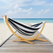 Double Cotton Hammock with Solid Pine Stand (8ft/260cm) - Harbour