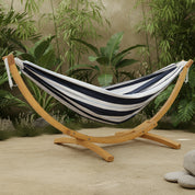 Double Cotton Hammock with Solid Pine Stand (8ft/260cm) - Harbour