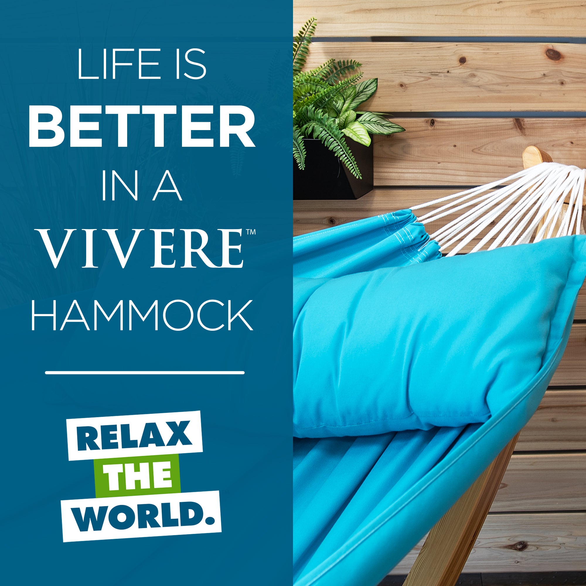 Hamac double Sunbrella® avec support en pin massif (260 cm) - Token Surfside