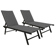 Sentosa Phifer® & Aluminum Lounger Set (2pc) - Black Chrome