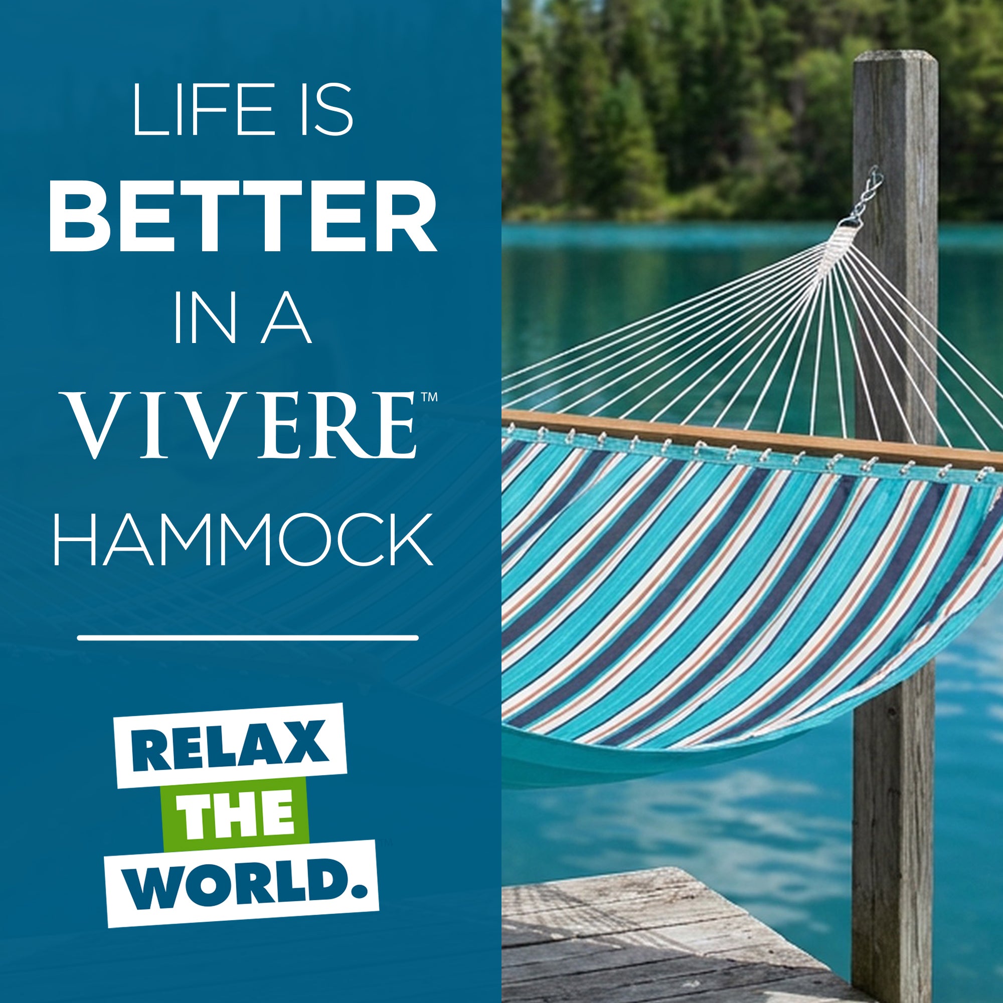 Sunbrella® Quilted Spreader Bar Hammock - Token Surfside & Aruba
