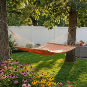 Sunbrella® Quilted Spreader Bar Hammock - Cameo & Coral