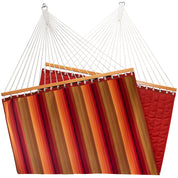 Sunbrella® Quilted Spreader Bar Hammock - Sunset & Crimson