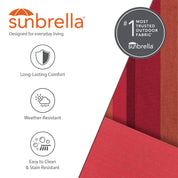 Sunbrella® Quilted Spreader Bar Hammock - Sunset & Crimson