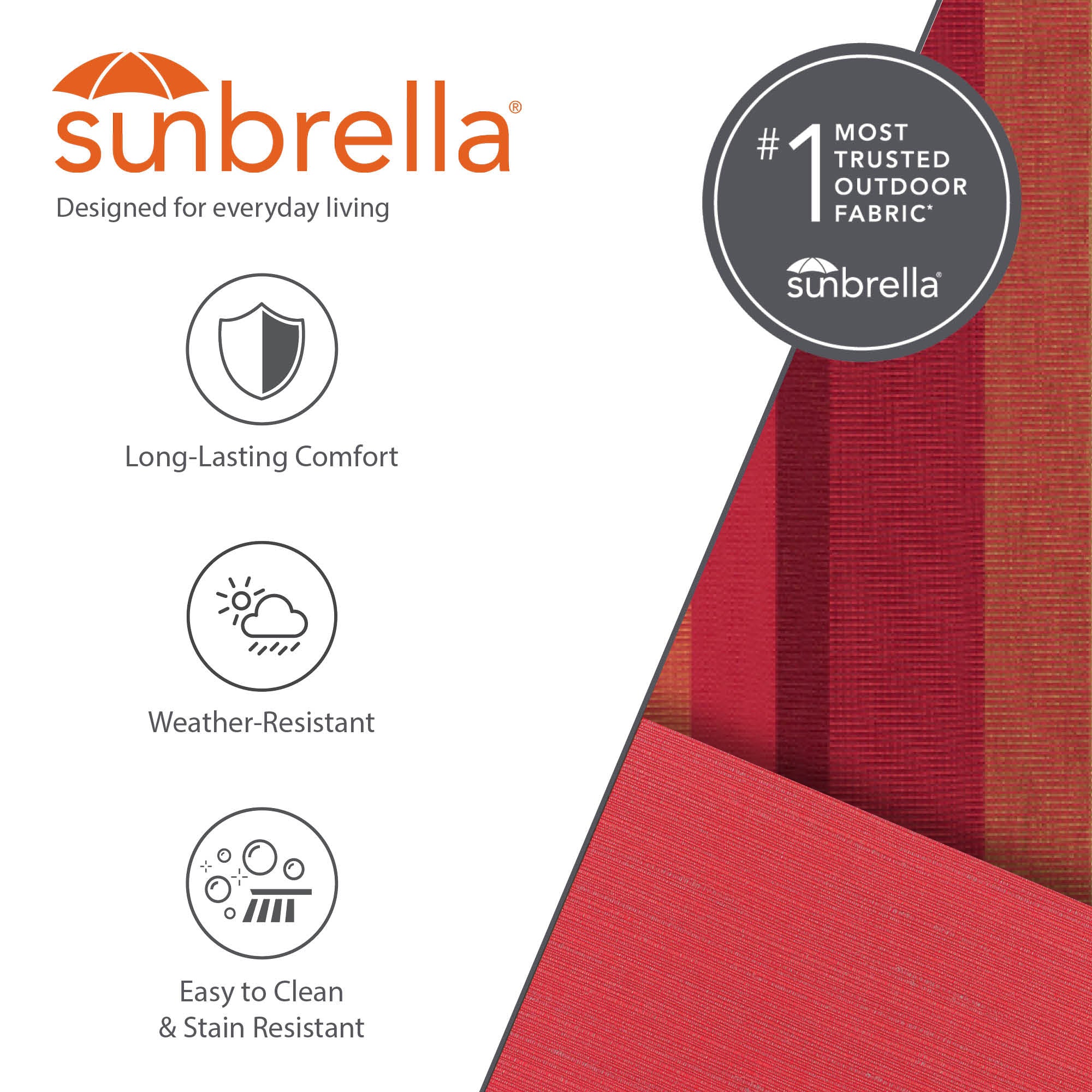Sunbrella® Quilted Spreader Bar Hammock - Sunset & Crimson